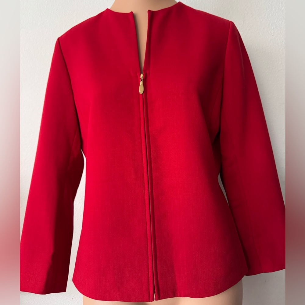 DANA BUCHMAN 100% Wool Red Women's Jacket Size 8